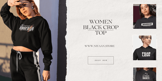 Elevate Your Style with Niyaan's Black Crop Hoodie for Women