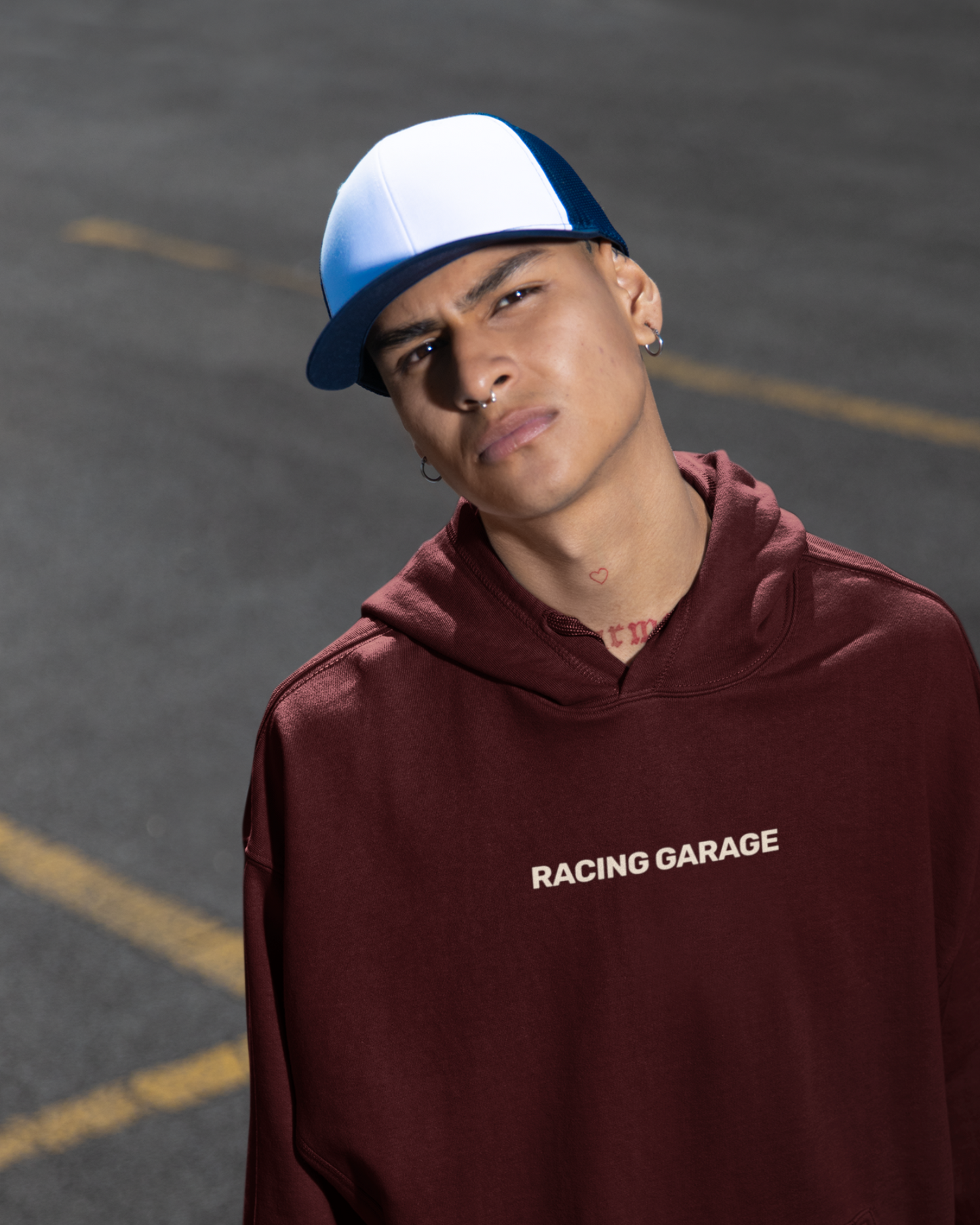 Racing Garage Premium Maroon Hoodie