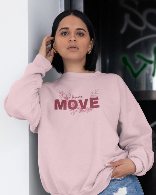 Move Forward Floral Sweatshirt - Light Pink (Premium)