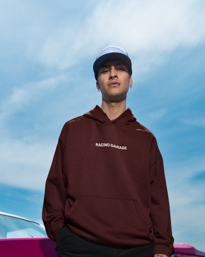 Racing Garage Premium Maroon Hoodie