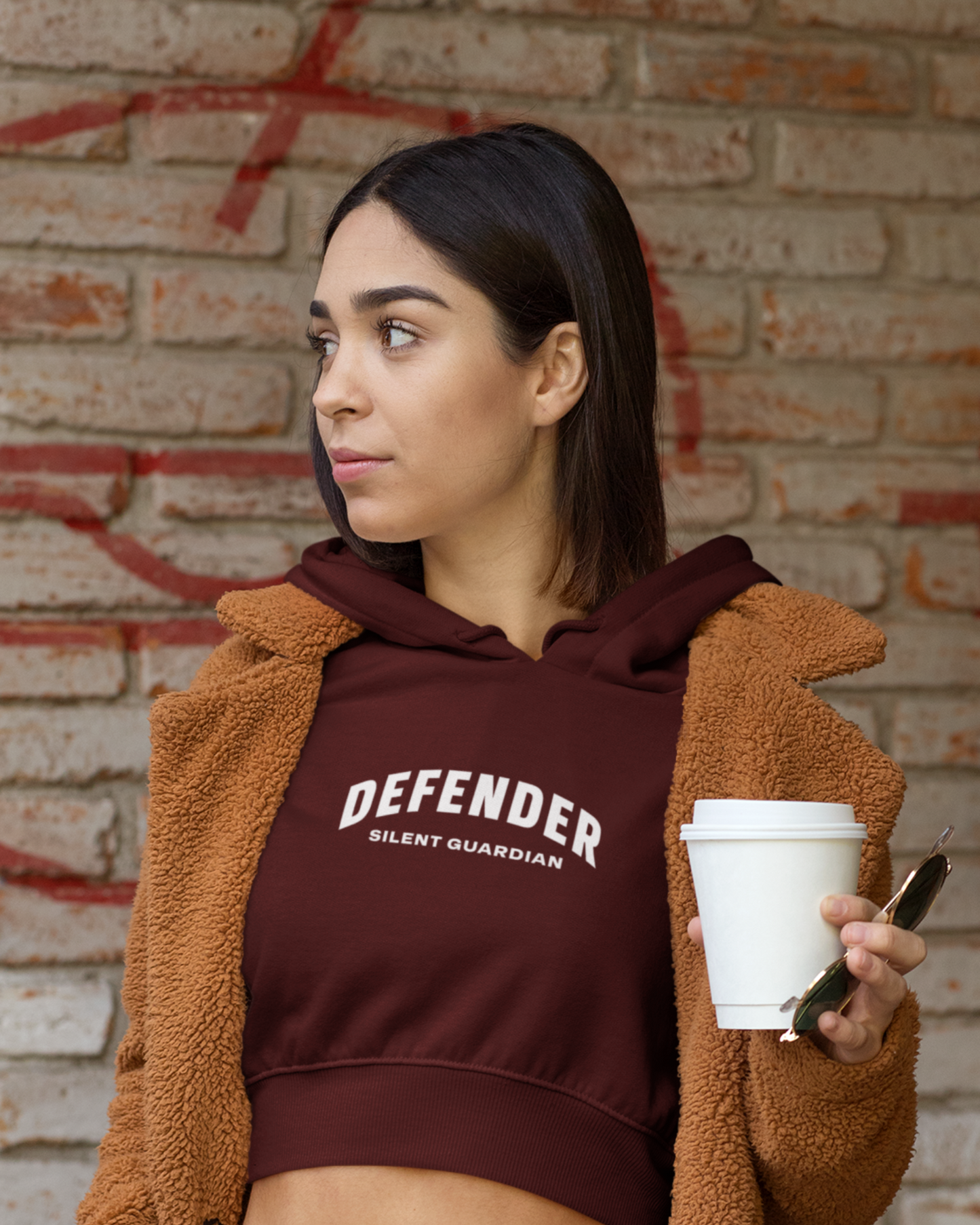 Defender Silent Guardian Crop Hoodie