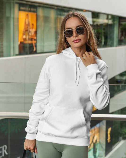 Pure Elegance: Niyaan White Hoodie for Women