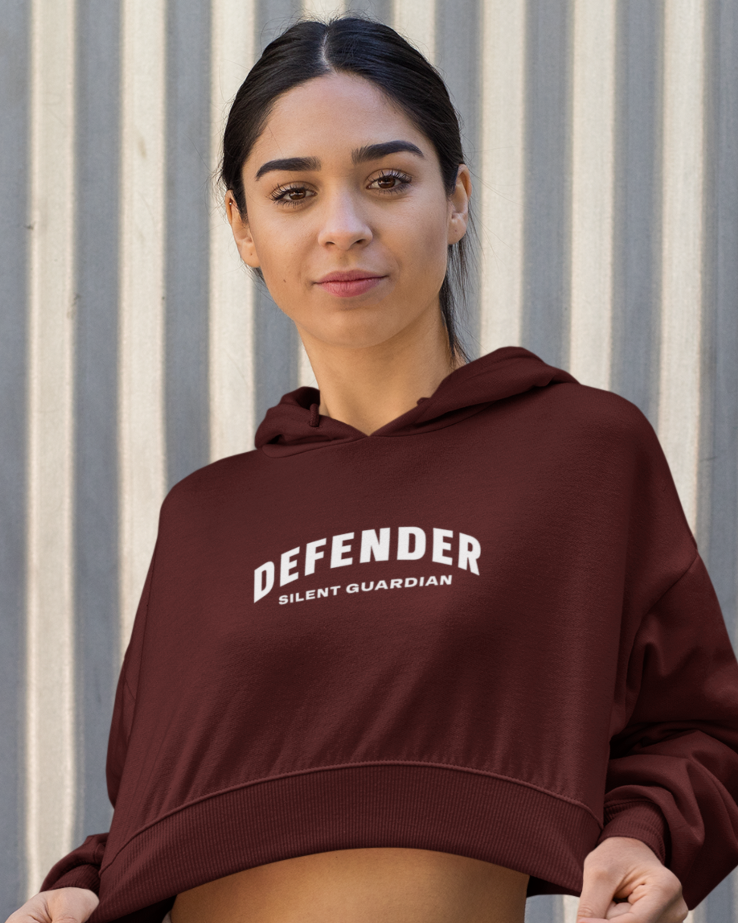 Defender Silent Guardian Crop Hoodie