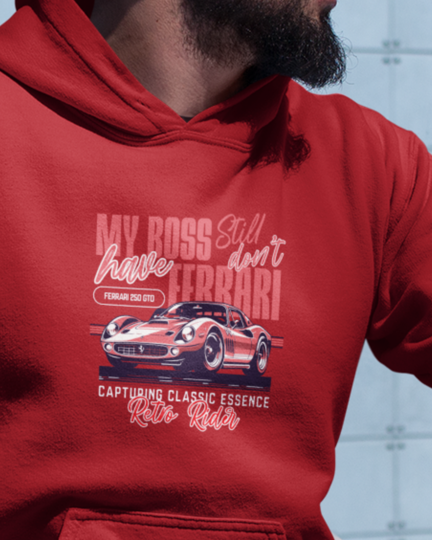 Retro Rider Ferrari Hoodie – Unleash the Drive